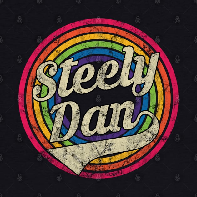 Steely Dan - Retro Rainbow Faded-Style by MaydenArt